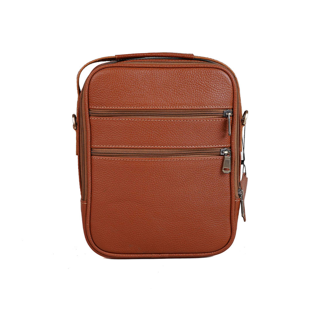 کیف دوشی چرم مردانه طبیعی مدل سامیار