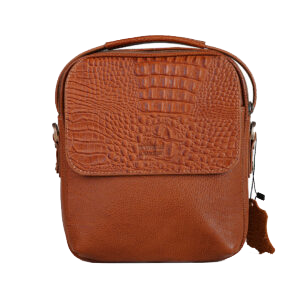 کیف دوشی مردانه اسپرت چرم طبیعی مدل کیا‌هو عسلی