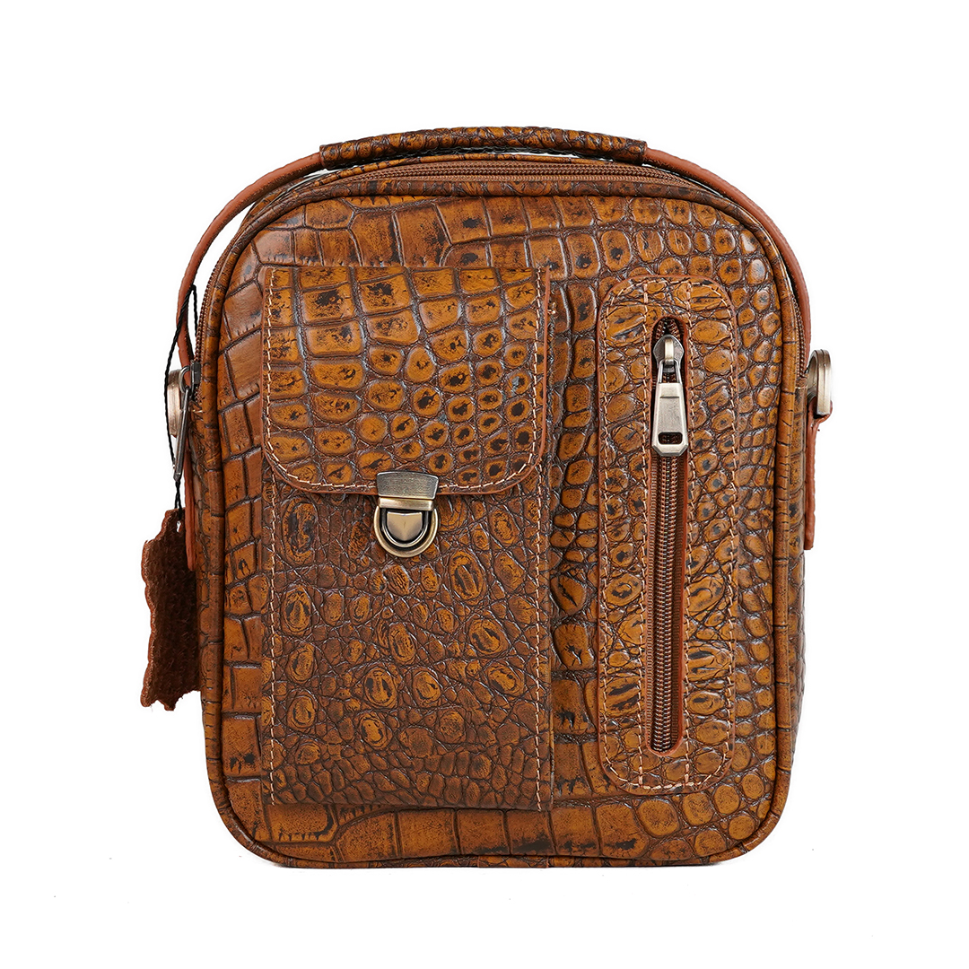 کیف دوشی مردانه چرم طبیعی اسپرت بزرگ مدل رژان