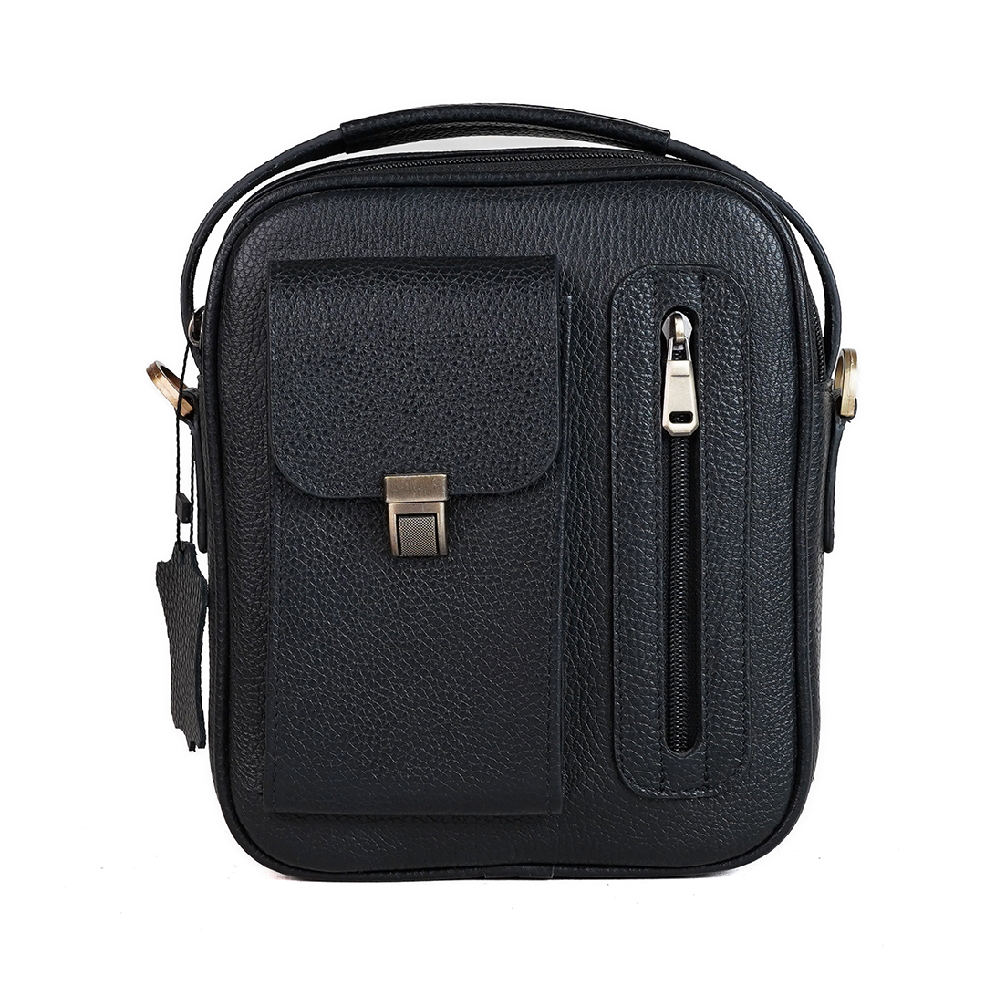 کیف دوشی مردانه چرم طبیعی اسپرت بزرگ مدل رژان