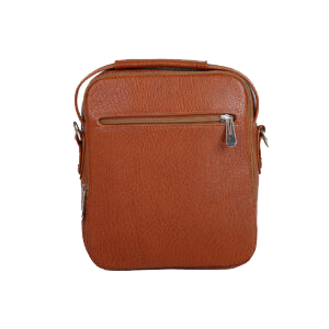 کیف دوشی مردانه چرم طبیعی مدل آتوسا عسلی