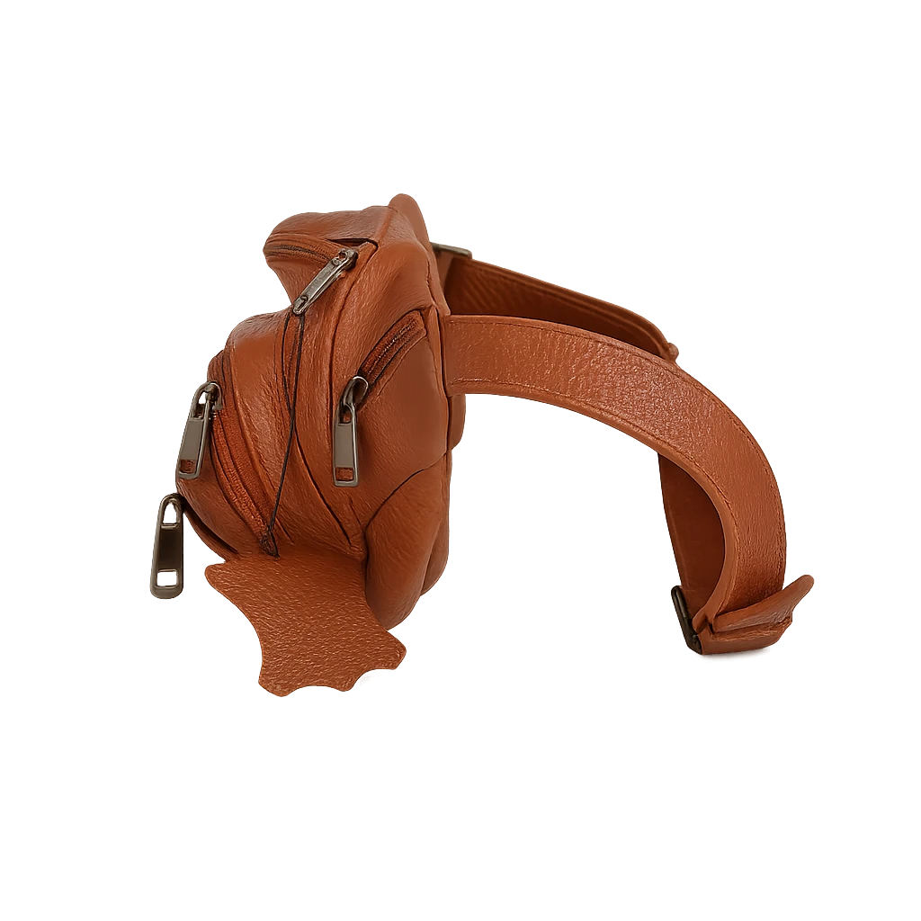 کیف کمری اسپرت مردانه چرم طبیعی مدل کارین جانبی